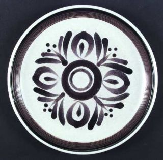 Noritake Inca Dinner Plate, Fine China Dinnerware   Brown Bands & Center Decor,