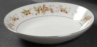 Fine China of Japan Arbor Coupe Soup Bowl, Fine China Dinnerware   Rust&Mustard