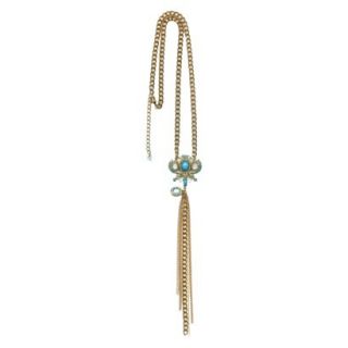 Womens Fashion Necklace   Gold/Turquoise/White(28)
