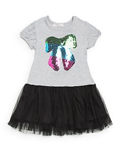 Toddlers & Little Girls Sequin Bow Dress   Heather