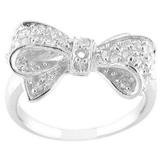 Silver Plated Cubic Zirconia Bow Ring   9.0