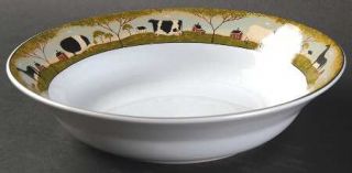 Sakura Animal Collection Coupe Soup Bowl, Fine China Dinnerware   Farm Scene Bac