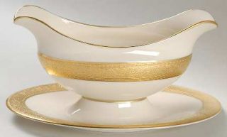 Lenox China Westchester Gravy Boat with Attached Underplate, Fine China Dinnerwa