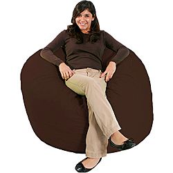 Jumbo Fufsack Chocolate Brown Microfiber Bean Bag Chair (Chocolate brownMaterials: Polyester microsuede, foamWeight: 30 poundsDiameter: 42 inchesFill: Durable foamClosure: Double YKK zipper is added for durability and then sealed shut for safetyCover: Cov