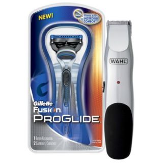 Wahl Rechargeable Beard Trimmer with Gillette Fusion ProGlide Manual Razor