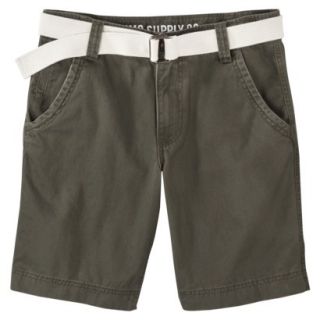 Mossimo Supply Co. Mens Belted Flat Front Shorts   Muddied Basil 26