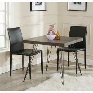 Safavieh Wolcott Dark Brown/ Black Accent Table (Dark Brown/ BlackMaterials: MDF and IronFinish: Dark BrownDimensions: 29.5 inches high x 31.5 inches wide x 31.5 inches deepThis product will ship to you in 1 box.Assembly required )