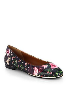 Givenchy Rose Camouflage Print Leather Ballet Flats   Floral