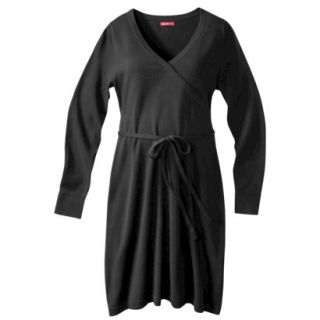 Merona Maternity Long Sleeve V Neck Sweater Dress   Black S