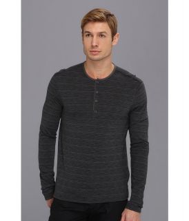 John Varvatos Star U.S.A. Pima Cotton L/S Button Henley Mens T Shirt (Gray)