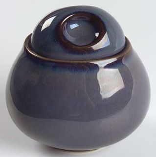 Sango Nova Eggplant Sugar Bowl & Lid, Fine China Dinnerware   4937, Blue Out, Pu