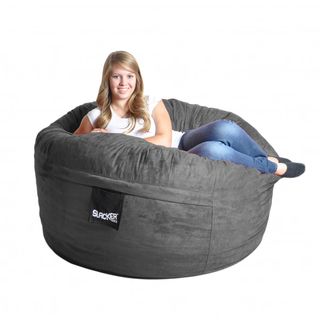 Charcoal Grey 5 foot Microfiber And Foam Bean Bag (Charcoal GreyMaterials: Durafoam foam blend, microfiber outer cover, cotton/poly inner linerStyle: RoundWeight: 55 poundsDimensions: 60 inches x 60 inches x 34 inches Fill: Durafoam blendClosure: ZipperRe