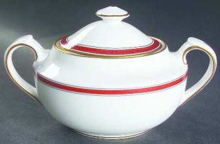 Spode Seville Sugar Bowl & Lid, Fine China Dinnerware   Regimental Royal, Orange