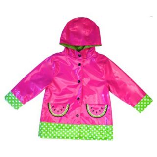 Raindrops Infant Toddler Girls Watermelon Raincoat   Pink 2T