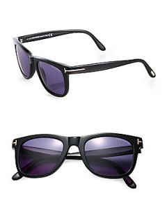 Tom Ford Eyewear Leo Oversized Square Sunglasses   Black Blue