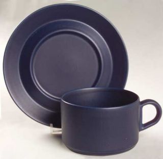 Arabia of Finland Blues Flat Cup & Saucer Set, Fine China Dinnerware   All Dark