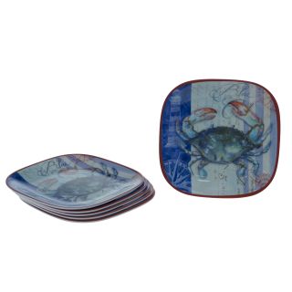 Certified International Blue Crab 8.5 inch Plates (set Of 6) (MultiMaterials MelamineCare instructions Dishwasher safeNumber of pieces Set of sixDesigned by Geoff Allen )