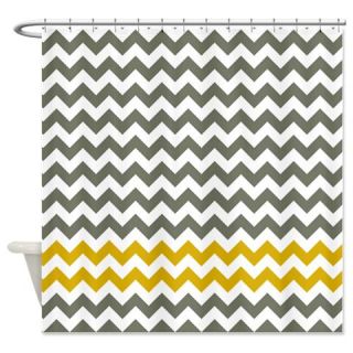  Gray and Yellow Chevron Stripes Shower Curtain  Use code FREECART at Checkout