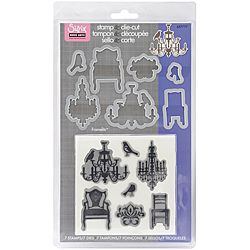 Sizzix Chandeliers Framelits Dies With Clear Stamps