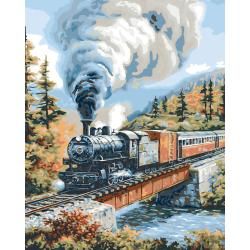 Plaid Steam Locomotives Paint by number Kit (16x20) (20 inches high x 16 inches wideTheme: Steam LocomotivesBrand: PlaidModel: 216 21709Kit includes: Acrylic paint, pre printed textured art board, paintbrush, trilingual instructions, color chart Materials