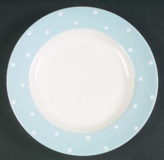 Spode Baking Days Blue Dinner Plate, Fine China Dinnerware   Light Blue Rim,Whit