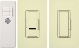 Lutron MIR603THWAL Dimmer Switch, 600W 3Way Maestro IR Wireless Light Dimmer w/ Remote amp; Wall Plate Almond