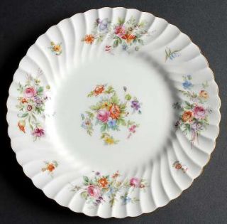 Minton Marlow (Older,Globe Backstamp) Luncheon Plate, Fine China Dinnerware   Fl