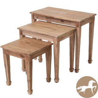 Christopher Knight Home Crescent Acacia Wood Nesting Tables (set Of 3) (WalnutIncludes: Three (3) nesting tablesDarkly stained, flared legsNo assembly required, arrives ready to useSturdy constructionNeutral colors to match any decorIdeal for extra displa