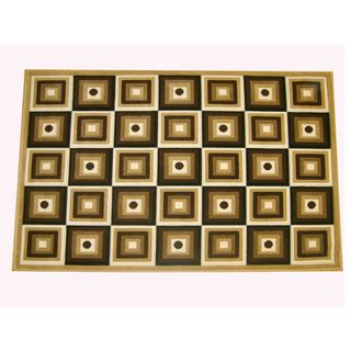 Generations Champagne Abstract Squares Rug (79 X 105)