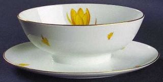 Easterling Golden Crocus Gravy Boat with Attached Underplate, Fine China Dinnerw