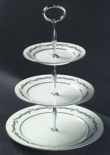 Noritake Gaylord 3 Tiered Serving Tray (DP, SP, BB), Fine China Dinnerware   Sil