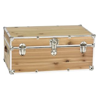 Unfinished Cedar Trunk with Optional Storage Tray and Wheels Multicolor  