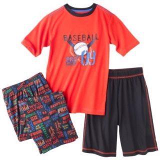 Cherokee Boys 2 Piece Short Sleeve Baseball Pajama Set   Red L