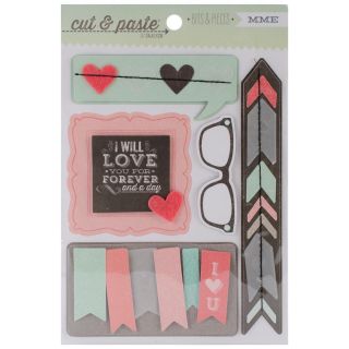 Cut and Paste Flair Bits and Pieces Layered Stickers 5 X7 : Forever