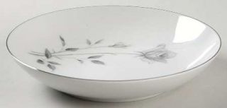 Royal Song Midnight Rose Coupe Soup Bowl, Fine China Dinnerware   Gray Rose,Stem