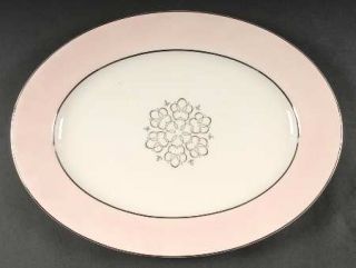 International Candlelite 15 Oval Serving Platter, Fine China Dinnerware   Pink