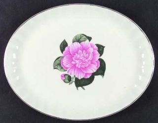 WS George Camellia 13 Oval Serving Platter, Fine China Dinnerware   Bolero Shap