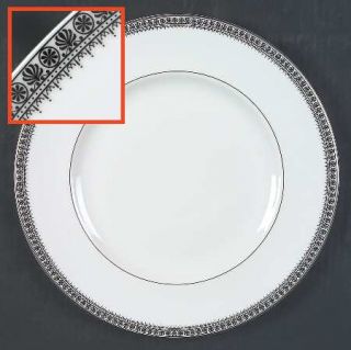 Royal Doulton Marlowe Dinner Plate, Fine China Dinnerware   Bone,Black Scroll/Sh