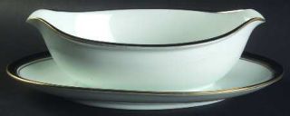 Royal Prestige Nocturne Gravy Boat with Attached Underplate, Fine China Dinnerwa