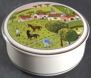 Villeroy & Boch Design Naif 5 Inch Candy Box with Lid, Fine China Dinnerware   B