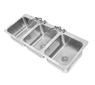 Advance Tabco Drop In Sink   (3) 14x16x10 Bowl, Deck Mount Swing Spout, 18 ga 304 Stainless