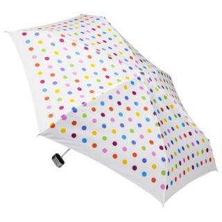 totes Manual Purse Umbrella with Case   White Dot
