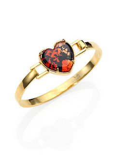 Marc by Marc Jacobs Snake Heart Bangle Bracelet   Orange Gold