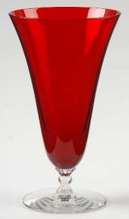 Morgantown Empress Spanish Red Iced Tea   Stem #7660 1/2      Red Bowl,Clear Ste