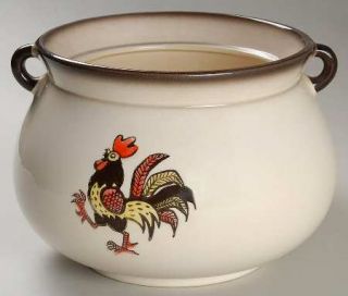 Metlox   Poppytrail   Vernon Red Rooster Kettle Casserole No Lid, Fine China Din