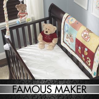 Famous Maker Water Proof Crib/ Toddler Bed Mattress Pad Protector (Crib/toddlerShell materials: 100 percent cottonFill materials: PolyesterPocket depth: 7 inchThead count: 230WaterproofCare instructions: Machine washableDimensions: 28 inches wide x 52 inc