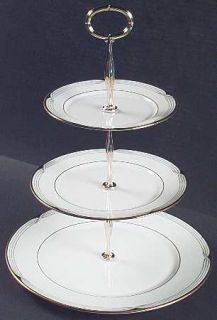 Lenox China Erica (Usa Backstamp) 3 Tiered Serving Tray (DP, SP, BB), Fine China