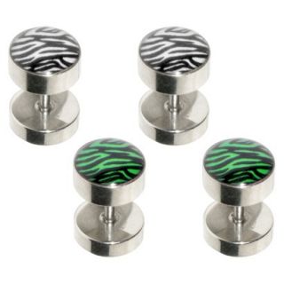Womens Supreme Jewelry Fake Plug Ear Ring   Green/Black