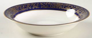 Noritake Noblesse Coupe Soup Bowl, Fine China Dinnerware   Cobalt Band, Gold Flo
