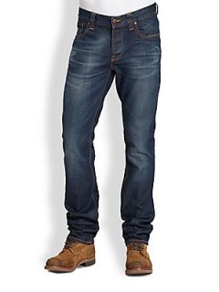 Nudie Jeans Grim Straight Leg Jeans   Blue